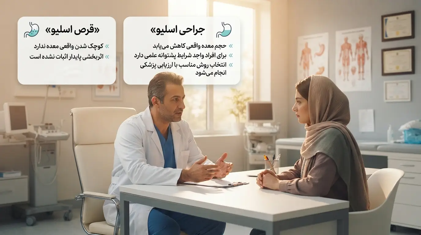 تفاوت قرص اسلیو معده با جراحی اسلیو در کاهش وزن