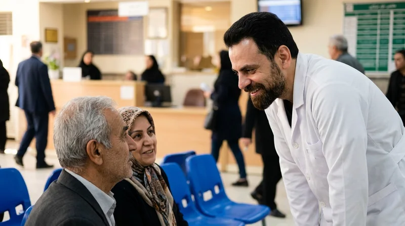 گفت و گوی دکتر ماهر کردی با بیمار در انتظارگاه بیمارستان دولتی و آموزشگاهی
