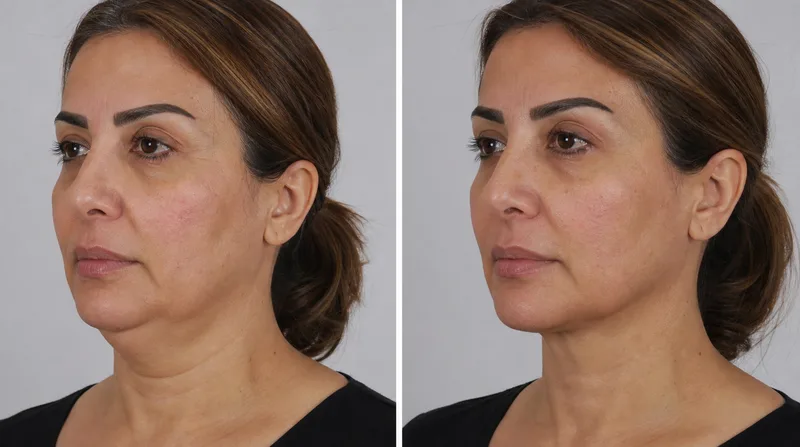نمونه قبل و بعد لیفت غبغب و ساکشن چربی گردن